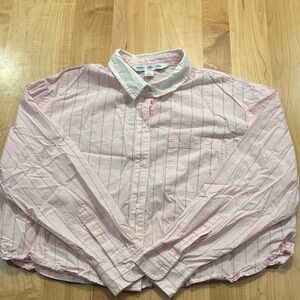 Old Navy Pink Striped Button Down Shirt